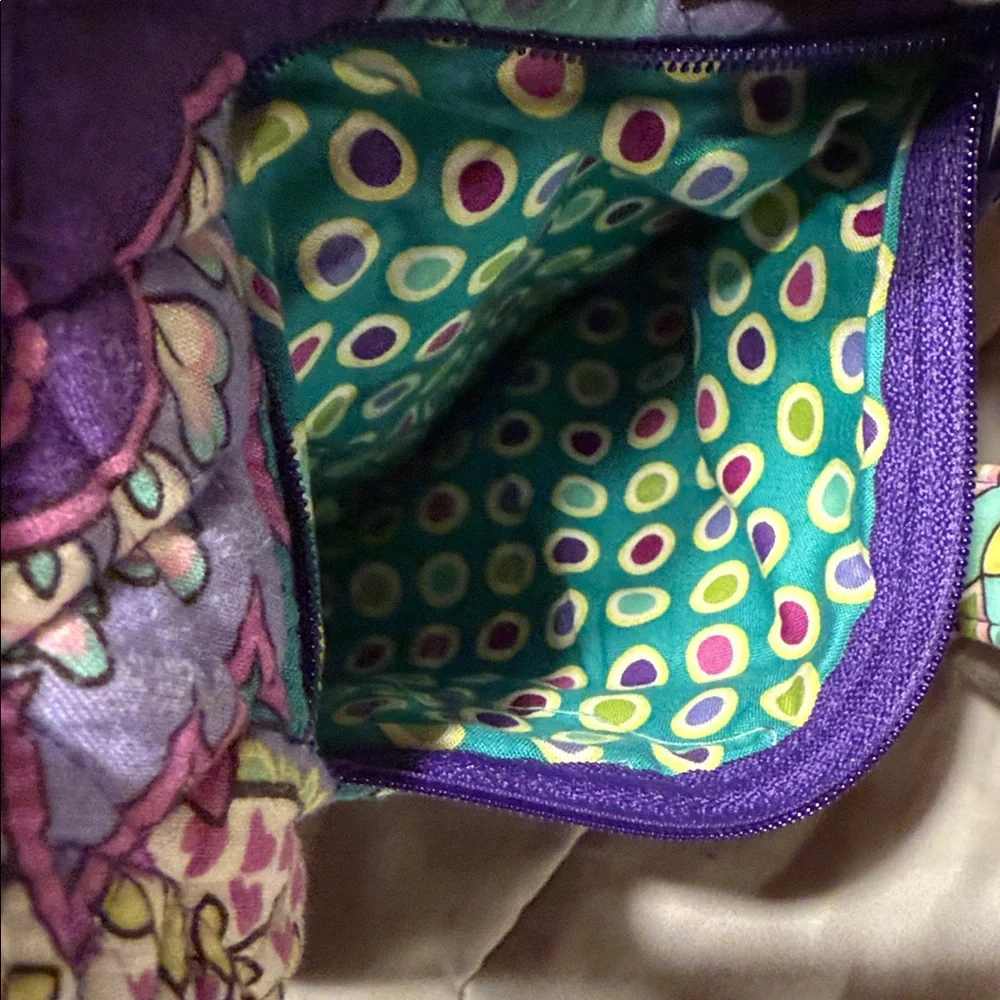 Vera Bradley Vibrant Purple Paisley tote w/matching coin purse. EC - Picture 11 of 12